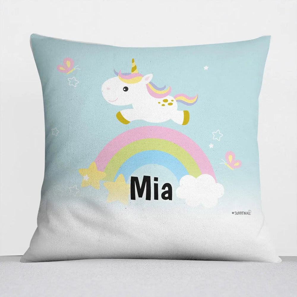 Kissen mit Reißverschluss Einhorn – Personalisiert mit Namen - Sunnywall - Individualität trifft Design
