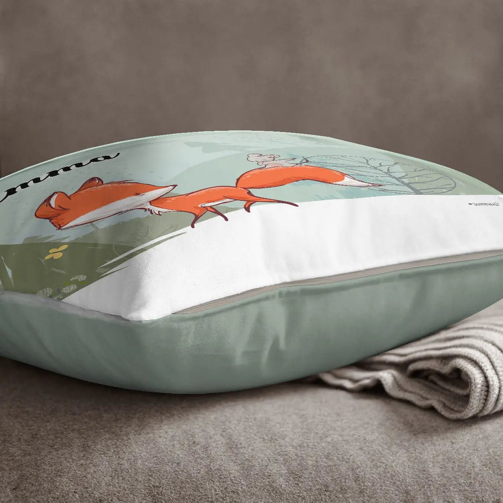 Kissen mit Reißverschluss Fuchs und Maus – Personalisiert mit Namen - Sunnywall - Individualität trifft Design