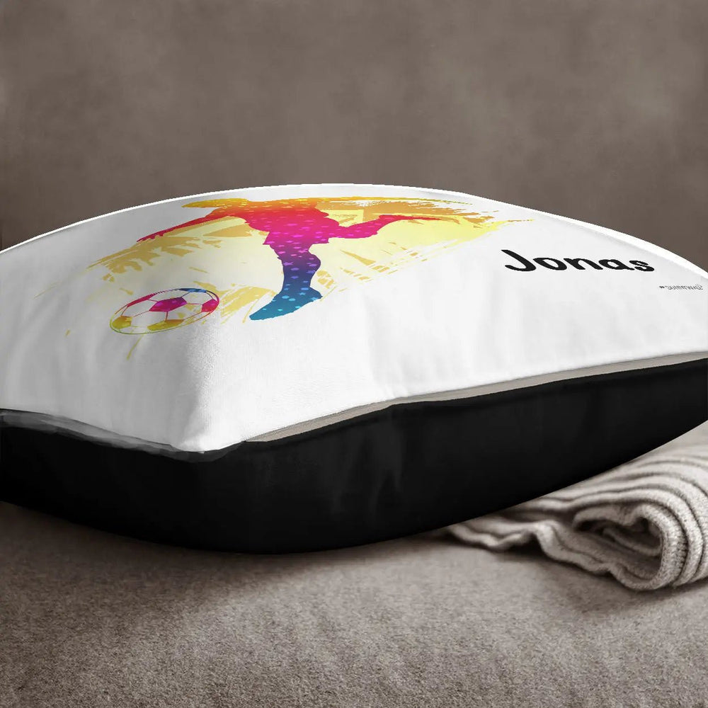 Kissen mit Reißverschluss Fußball – Personalisiert mit Namen - Sunnywall - Individualität trifft Design
