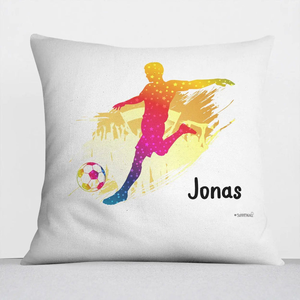Kissen mit Reißverschluss Fußball – Personalisiert mit Namen - Sunnywall - Individualität trifft Design