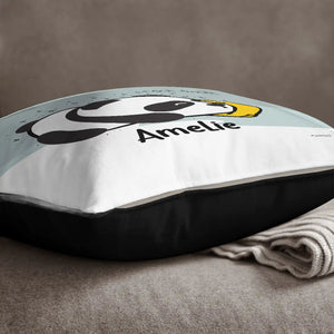 Kissen mit Reißverschluss Panda – Personalisiert mit Namen - Sunnywall - Individualität trifft Design
