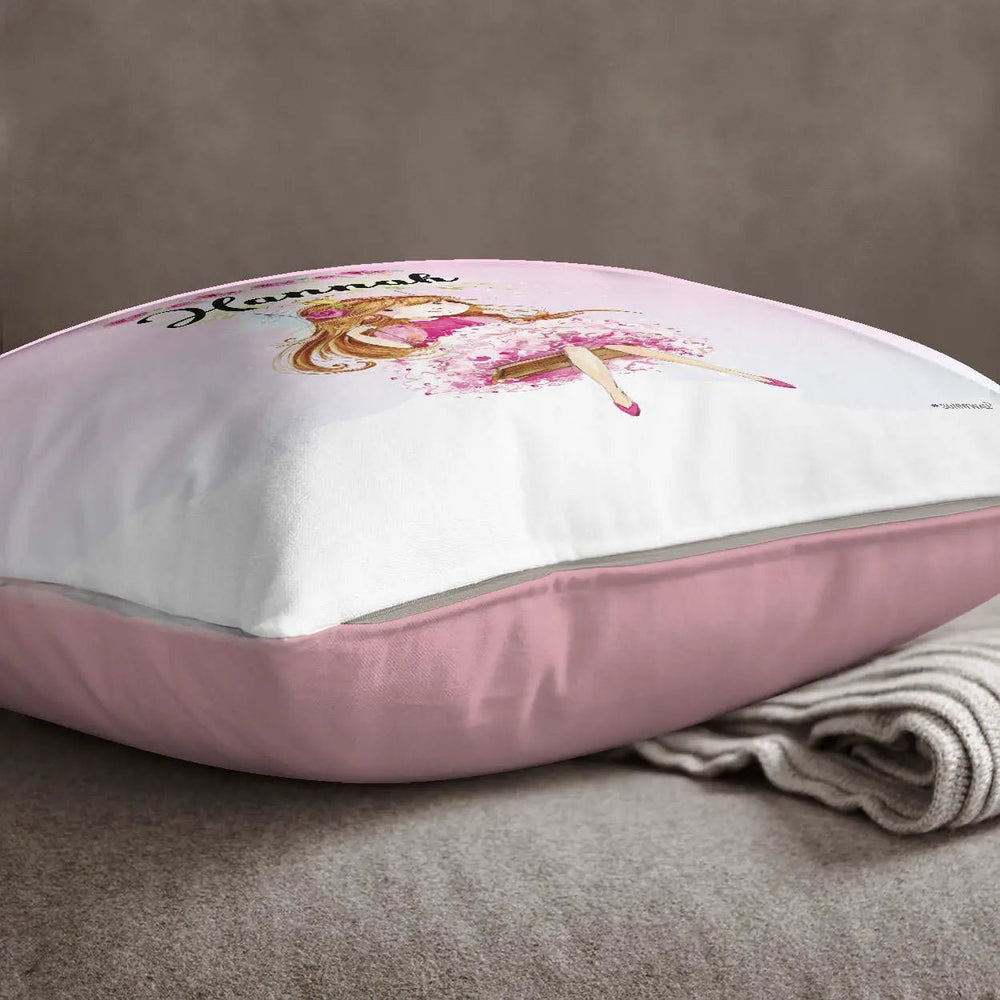 Kissen mit Reißverschluss Prinzessin – Personalisiert mit Namen - Sunnywall - Individualität trifft Design
