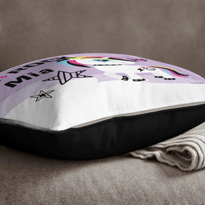 Kissen mit Reißverschluss Punk Einhorn – Personalisiert mit Namen - Sunnywall - Individualität trifft Design
