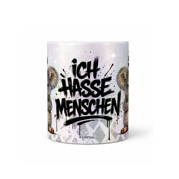 Koala Tasse „Ich hasse Menschen“ – Lustige Kaffeetasse - Sunnywall - Individualität trifft Design