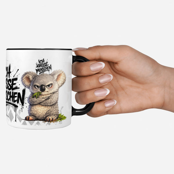Koala Tasse „Ich hasse Menschen“ – Lustige Kaffeetasse - Sunnywall - Individualität trifft Design