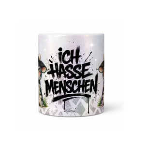 Kuh Tasse „Ich hasse Menschen“ – Lustige Kaffeetasse - Sunnywall - Individualität trifft Design