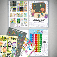 🎁 Lernposter Set Kinder A3 20er Mappe mit Ausmalpostern Vorschule Grundschule (100% off) - Sunnywall - Individualität trifft Design