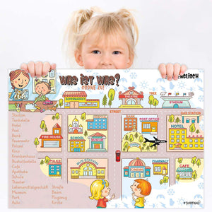 Lernposter Set Kinder A3 20er Mappe mit Ausmalpostern Vorschule Grundschule - Sunnywall - Individualität trifft Design