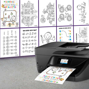 Lernposter Set Kinder A3 20er Mappe mit Ausmalpostern Vorschule Grundschule - Sunnywall - Individualität trifft Design