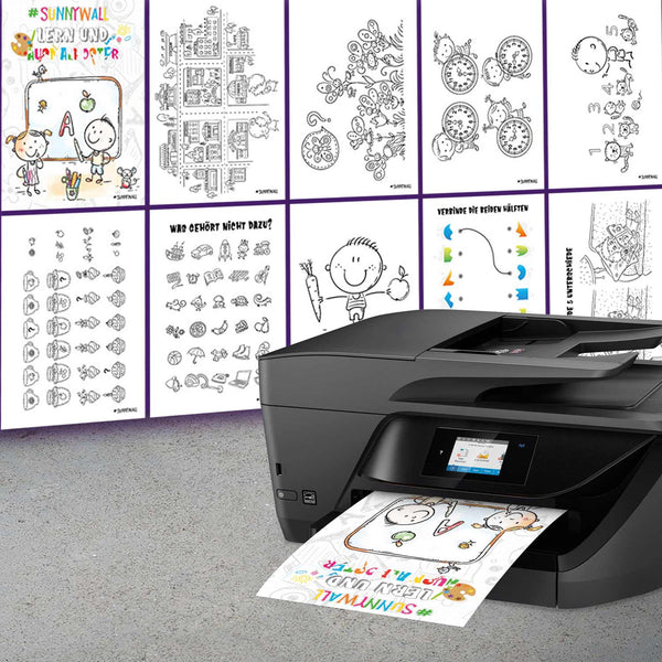 Lernposter Set Kinder A3 20er Mappe mit Ausmalpostern Vorschule Grundschule - Sunnywall - Individualität trifft Design
