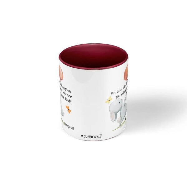 Lustige Tasse Hase Spruch Er hoppelt mit Ballon – Geschenk für Tierfreunde - Sunnywall - Individualität trifft Design