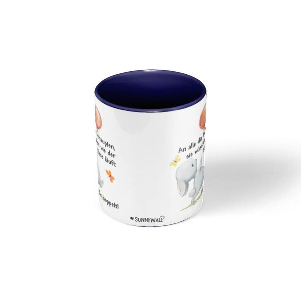 Lustige Tasse Hase Spruch Er hoppelt mit Ballon – Geschenk für Tierfreunde - Sunnywall - Individualität trifft Design