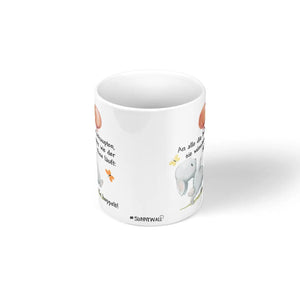 Lustige Tasse Hase Spruch Er hoppelt mit Ballon – Geschenk für Tierfreunde - Sunnywall - Individualität trifft Design