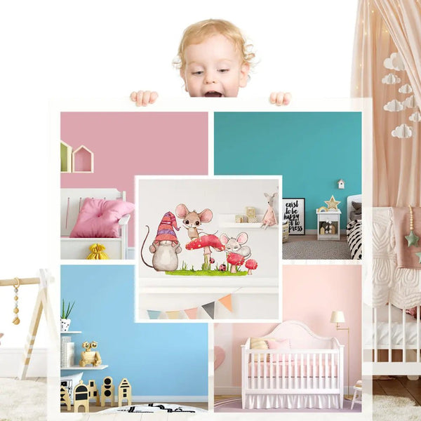 Maus Hut Spiel - Wandtattoo Kinderzimmer Wandaufkleber Babyzimmer - Sunnywall - Individualität trifft Design