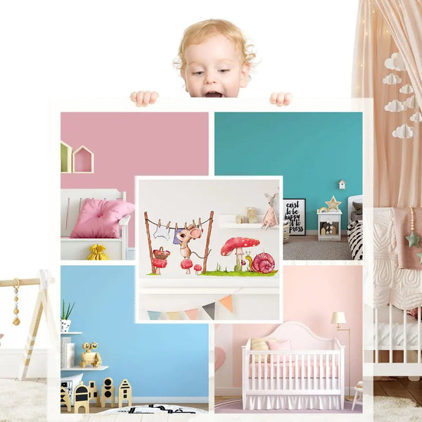 Maus Waschtag - Wandtattoo Kinderzimmer Wandaufkleber Babyzimmer - Sunnywall - Individualität trifft Design