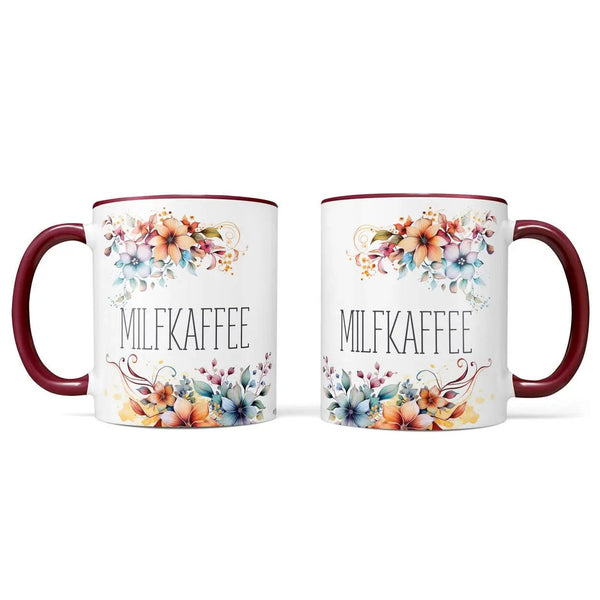 Milfkaffee Tasse mit Blumenspruch – freche Statement-Kaffeetasse - Sunnywall - Individualität trifft Design