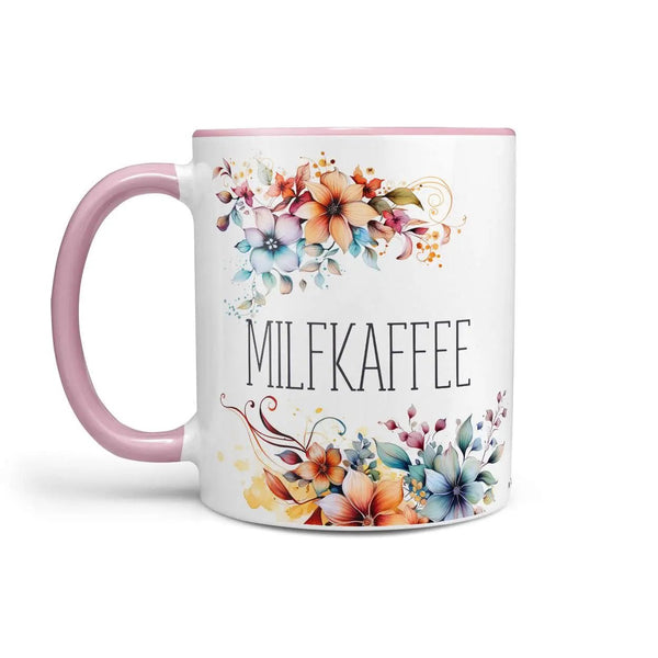Milfkaffee Tasse mit Blumenspruch – freche Statement-Kaffeetasse - Sunnywall - Individualität trifft Design