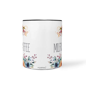 Milfkaffee Tasse mit Blumenspruch – freche Statement-Kaffeetasse - Sunnywall - Individualität trifft Design
