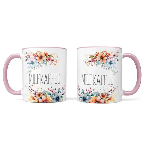 Milfkaffee Tasse mit Blumenspruch – freche Statement-Kaffeetasse - Sunnywall - Individualität trifft Design