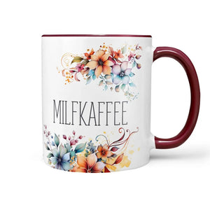 Milfkaffee Tasse mit Blumenspruch – freche Statement-Kaffeetasse - Sunnywall - Individualität trifft Design