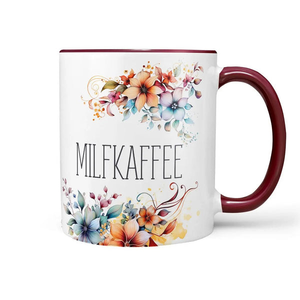 Milfkaffee Tasse mit Blumenspruch – freche Statement-Kaffeetasse - Sunnywall - Individualität trifft Design
