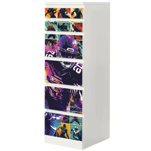 Möbelfolie passend für IKEA Malm Kommode American Football Schrankfolie - Sunnywall - Individualität trifft Design