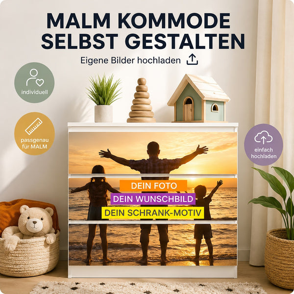 Möbelfolie für Ikea Malm DIY – gestalte selbst dein Design mit Foto, Grafik oder Kunstwerk - Sunnywall - Individualität trifft Design