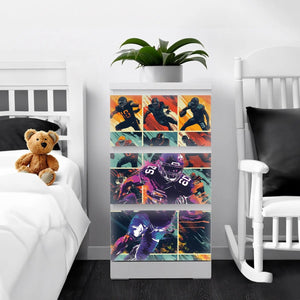 Möbelfolie IKEA Malm American Football – actionreiches Design für Sportfans - Sunnywall - Individualität trifft Design