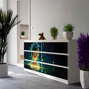 Möbelfolie IKEA MALM Anime - Nanami Leuchtendes Mädchen im Wasser - Sunnywall - Individualität trifft Design