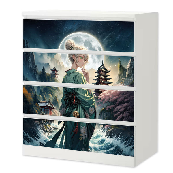Möbelfolie IKEA MALM Anime – Tsukigami Mondgöttin bei Vollmond - Sunnywall - Individualität trifft Design