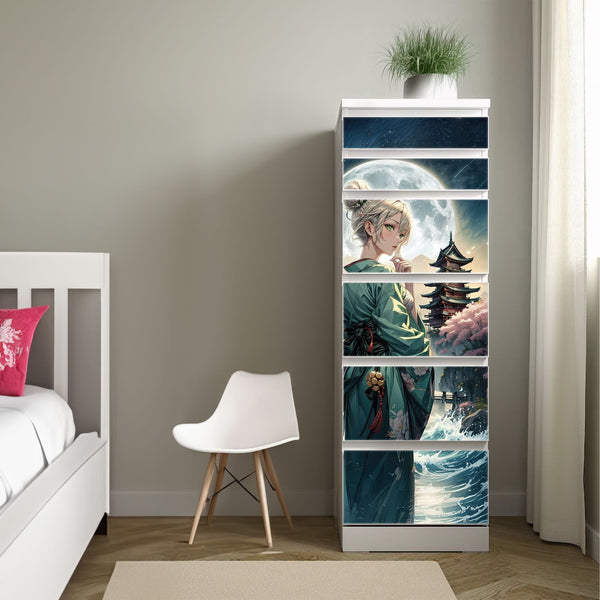 Möbelfolie IKEA MALM Anime – Tsukigami Mondgöttin bei Vollmond - Sunnywall - Individualität trifft Design