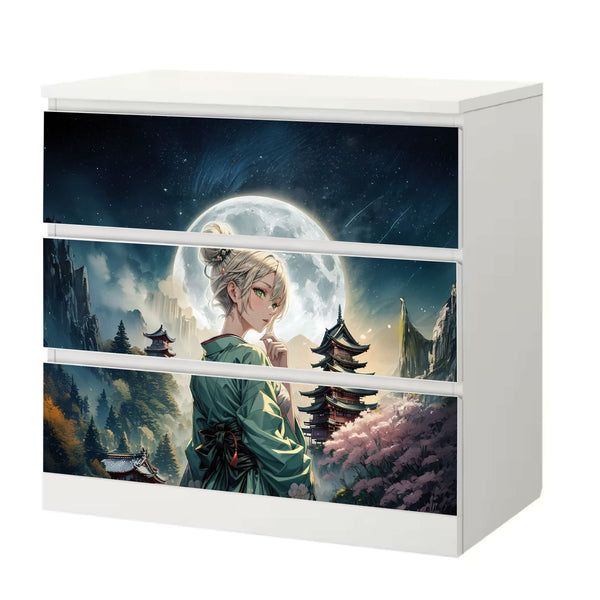 Möbelfolie IKEA MALM Anime – Tsukigami Mondgöttin bei Vollmond - Sunnywall - Individualität trifft Design