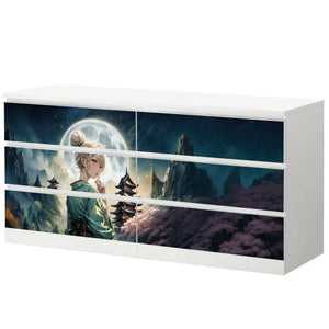 Möbelfolie IKEA MALM Anime – Tsukigami Mondgöttin bei Vollmond - Sunnywall - Individualität trifft Design