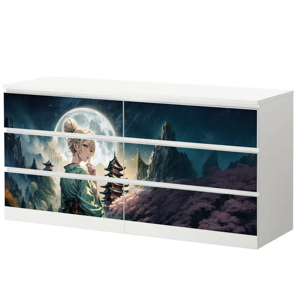 Möbelfolie IKEA MALM Anime – Tsukigami Mondgöttin bei Vollmond - Sunnywall - Individualität trifft Design