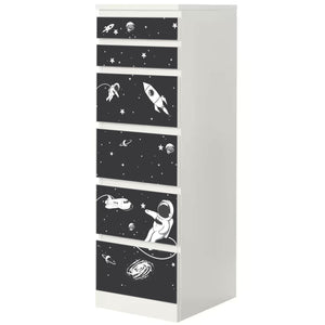 Möbelfolie IKEA Malm Astronaut – Weltraum-Design für Kinderzimmer - Sunnywall - Individualität trifft Design