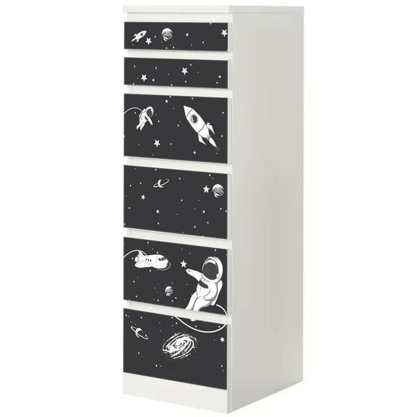 Möbelfolie IKEA Malm Astronaut – Weltraum-Design für Kinderzimmer - Sunnywall - Individualität trifft Design