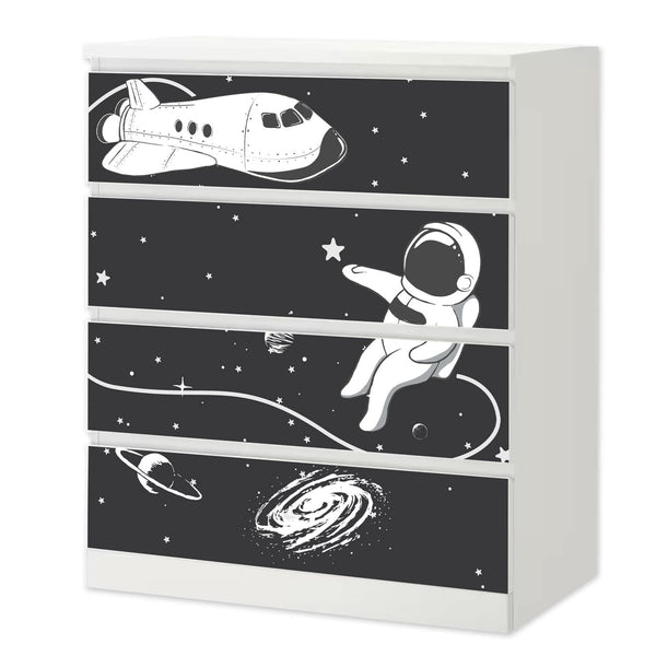 Möbelfolie IKEA Malm Astronaut – Weltraum-Design für Kinderzimmer - Sunnywall - Individualität trifft Design