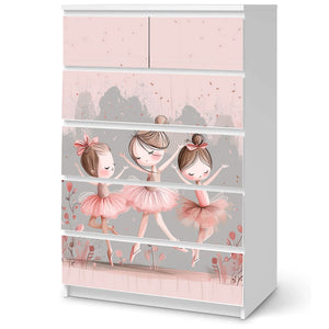 Möbelfolie IKEA Malm Ballerina – modernes Tanzmotiv in Rosa und Grau - Sunnywall - Individualität trifft Design