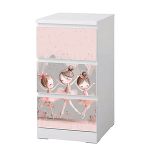 Möbelfolie IKEA Malm Ballerina – modernes Tanzmotiv in Rosa und Grau - Sunnywall - Individualität trifft Design
