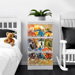 Möbelfolie IKEA Malm Basketball – sportliches Design mit Action-Silhouetten - Sunnywall - Individualität trifft Design