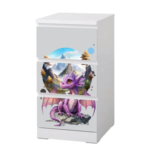 Möbelfolie IKEA Malm Drache – magisches Fantasy-Design fürs Kinderzimmer - Sunnywall - Individualität trifft Design