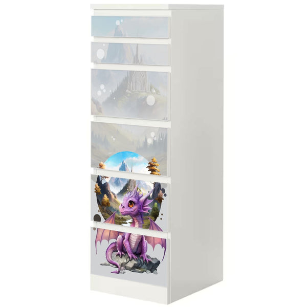 Möbelfolie IKEA Malm Drache – magisches Fantasy-Design fürs Kinderzimmer - Sunnywall - Individualität trifft Design
