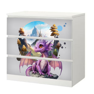 Möbelfolie IKEA Malm Drache – magisches Fantasy-Design fürs Kinderzimmer - Sunnywall - Individualität trifft Design