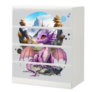 Möbelfolie IKEA Malm Drache – magisches Fantasy-Design fürs Kinderzimmer - Sunnywall - Individualität trifft Design