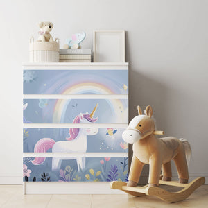 Möbelfolie IKEA Malm Einhorn – Zauberwald-Design fürs Kinderzimmer - Sunnywall - Individualität trifft Design