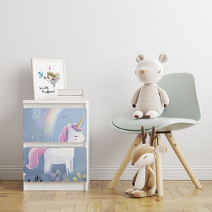 Möbelfolie IKEA Malm Einhorn – Zauberwald-Design fürs Kinderzimmer - Sunnywall - Individualität trifft Design