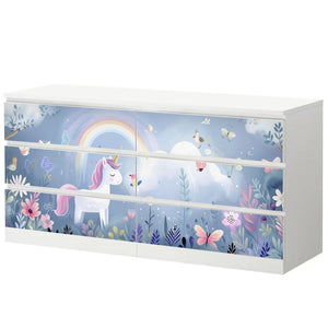 Möbelfolie IKEA Malm Einhorn – Zauberwald-Design fürs Kinderzimmer - Sunnywall - Individualität trifft Design