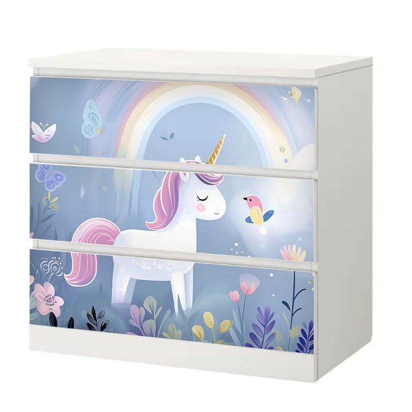 Möbelfolie IKEA Malm Einhorn – Zauberwald-Design fürs Kinderzimmer - Sunnywall - Individualität trifft Design