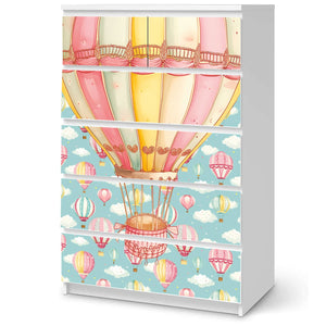 Möbelfolie IKEA Malm Heißluftballons – rosa Traumwolken für Kinderzimmer - Sunnywall - Individualität trifft Design