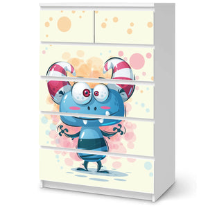 Möbelfolie IKEA Malm Monster – freches Kinderzimmer-Design in Blau & Rosa - Sunnywall - Individualität trifft Design